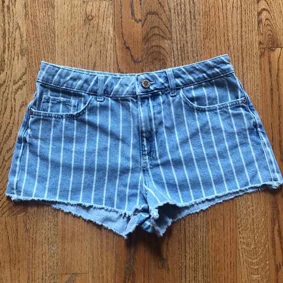 Striped jean shorts Clearance